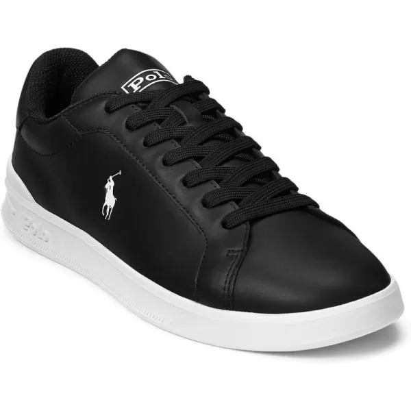 Polo Ralph Lauren Heritage Court II Leather SneakerBlackWhite Pony Player