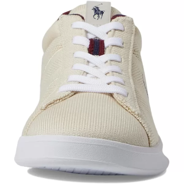 POLO RALPH LAUREN Mens HRT Crt Knit SneakerEcruNavyWine