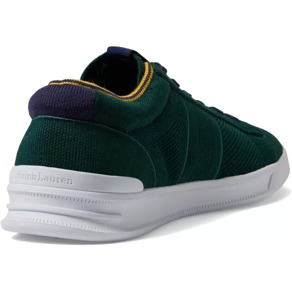 POLO RALPH LAUREN Mens HRT Crt Knit SneakerForestNavyGold