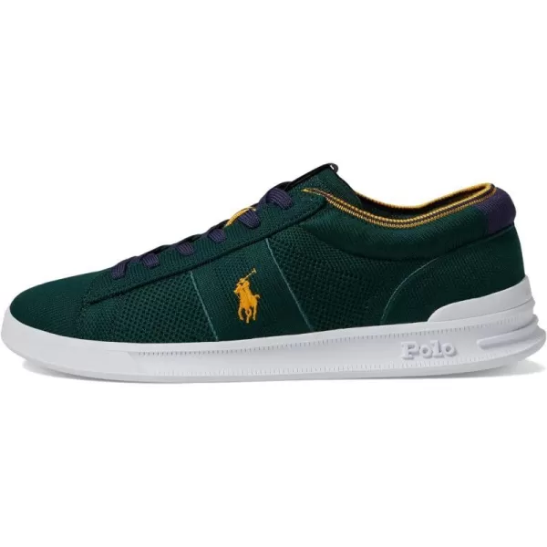 POLO RALPH LAUREN Mens HRT Crt Knit SneakerForestNavyGold