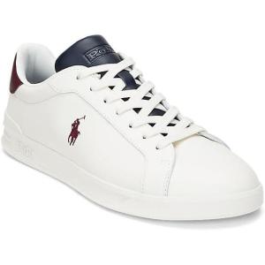 imagePolo Ralph Lauren Mens Heritage Court Ii Leather SneakersWhiteNavyWine