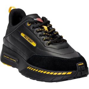 imagePolo Ralph Lauren Mens Ps250 LeatherPaneled SneakerBlackCanary Yellow
