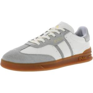 imagePolo Ralph Lauren Mens Suede LeatherHTR AeraSneakershigh Top LaceSoft GreyCream