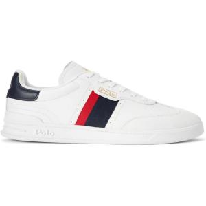 imagePolo Ralph Lauren Mens Suede LeatherHTR AeraSneakershigh Top LaceWhiteRedBlue