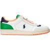 imagePolo Ralph Lauren Mens Court Sport LeatherSuede SneakerWhiteNavyOrange
