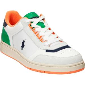 imagePolo Ralph Lauren Mens Court Sport LeatherSuede SneakerWhiteNavyOrange