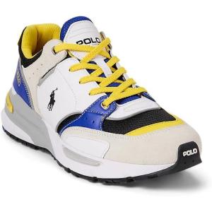 imagePolo Ralph Lauren Mens Trackster 200 SneakerWhiteBlackRoyalYellow