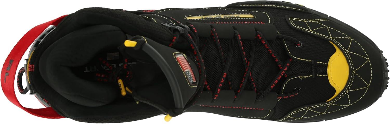 imagePolo Ralph Lauren Mens Ps200 Hightop SneakerBlackRedYellow