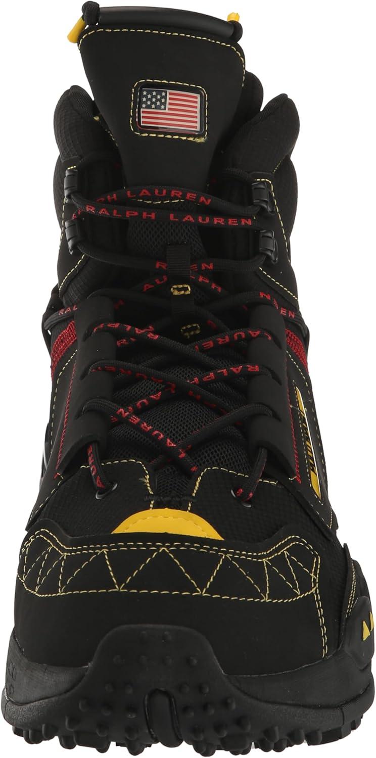 imagePolo Ralph Lauren Mens Ps200 Hightop SneakerBlackRedYellow