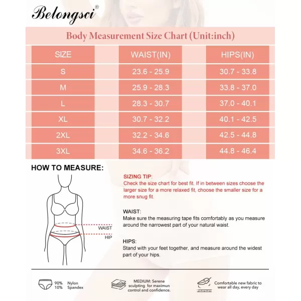 BELONGSCI Tummy Control Shapewear Panties for Women Body Shaper Slimming Shapewear Underwear Girdle PantyF Beige