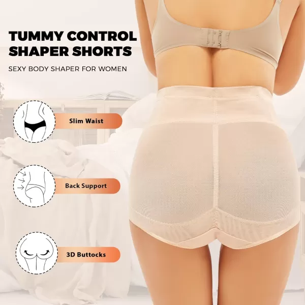 BELONGSCI Tummy Control Shapewear Panties for Women Body Shaper Slimming Shapewear Underwear Girdle PantyF Beigebeige 2 Pack