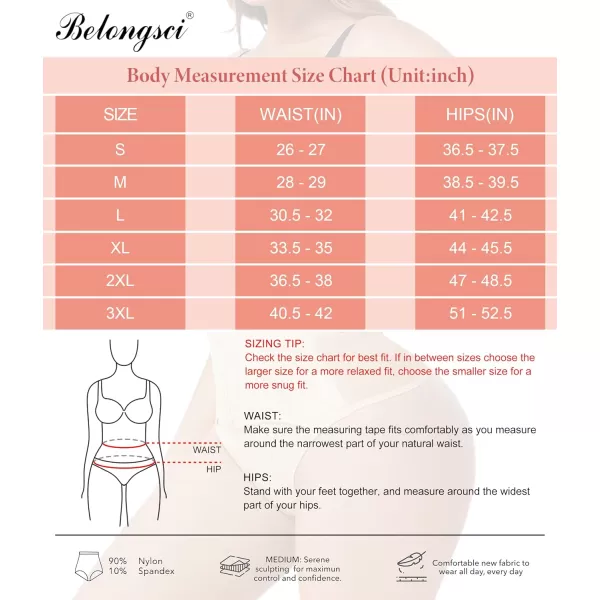 BELONGSCI Tummy Control Shapewear Panties for Women Body Shaper Slimming Shapewear Underwear Girdle PantyH Beige