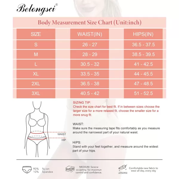 BELONGSCI Tummy Control Shapewear Panties for Women Body Shaper Slimming Shapewear Underwear Girdle PantyJ Beige