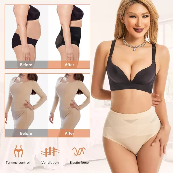 BELONGSCI Tummy Control Shapewear Panties for Women Body Shaper Slimming Shapewear Underwear Girdle PantyJ Beige