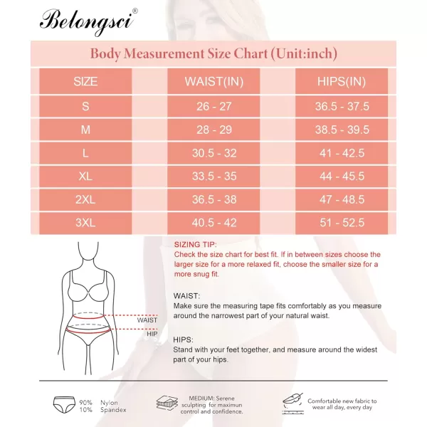 BELONGSCI Tummy Control Thong Shapewear for Women Body Shaper Underwear Seamless Shaping Thong Thigh Slimming TechnologyG Black