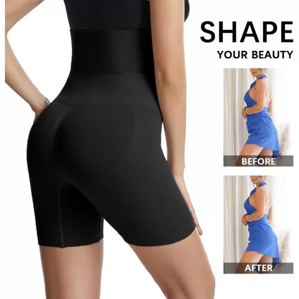 BELONGSCI High Waist Tummy Control Underwear Slim Shapewear for Women Seamless Shaping Boyshorts Thigh Slimming TechnologyD Black