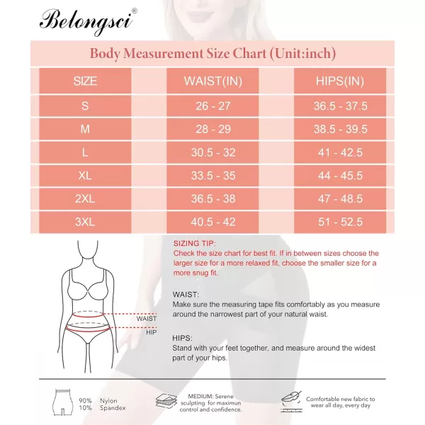 BELONGSCI High Waist Tummy Control Underwear Slim Shapewear for Women Seamless Shaping Boyshorts Thigh Slimming TechnologyF2 Beige