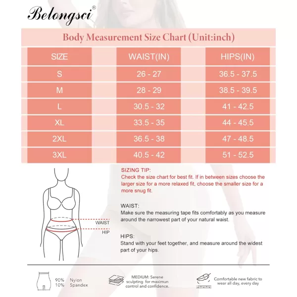 BELONGSCI High Waist Tummy Control Underwear Slim Shapewear for Women Seamless Shaping Boyshorts Thigh Slimming TechnologyK Beige