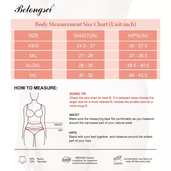 BELONGSCI Shapewear for Women Tummy Control Panties High Waist Lingerie Bodysuit Butt Lifter Body Shaper UnderwearE2 Beige