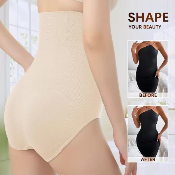 BELONGSCI Shapewear for Women Tummy Control Panties High Waist Lingerie Bodysuit Butt Lifter Body Shaper UnderwearE2 Beige