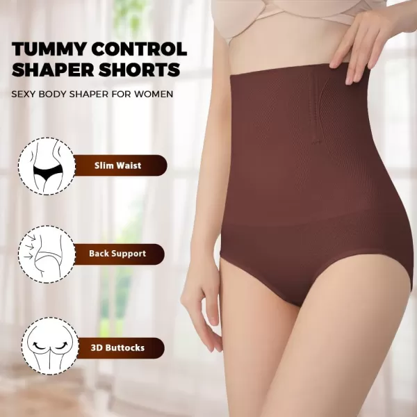 BELONGSCI Shapewear for Women Tummy Control Panties High Waist Lingerie Bodysuit Butt Lifter Body Shaper UnderwearE2 Coffee