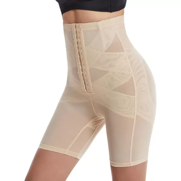 BELONGSCI High Waist Tummy Control Underwear Slim Shapewear for Women Seamless Shaping Boyshorts Thigh Slimming TechnologyF2 Beige