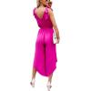 imageBELONGSCI Women 2024 Summer Jumpsuit Outfit Sleeveless Shoulder VNeck Long Romper Jumpsuits with Belt