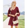 imageBELONGSCI Women Loose Chiffon Dress VNeck Split Sleeve Casual Shift Dress Elegant Evening Dress for Cocktail Party