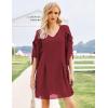imageBELONGSCI Women Loose Chiffon Dress VNeck Split Sleeve Casual Shift Dress Elegant Evening Dress for Cocktail Party