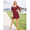 imageBELONGSCI Women Loose Chiffon Dress VNeck Split Sleeve Casual Shift Dress Elegant Evening Dress for Cocktail Party