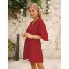 imageBELONGSCI Womens 2024 Summer Dress Sweet ampamp Cute VNeck 34 Bell Sleeve Casual Flowy Swing DressF3 Red