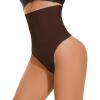 imageBELONGSCI High Waist Tummy Control Thong Shapewear for Women Body Shaper Underwear Seamless Shaping Thong Panties Girdle