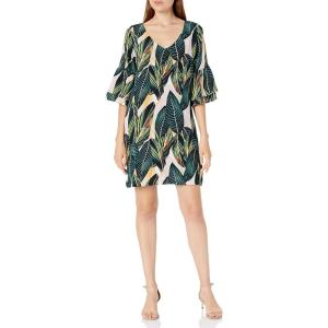 imageBELONGSCI Womens 2024 Summer Dress Sweet ampamp Cute VNeck Bell Sleeve Shift Dress Mini Dress Perfect for Wedding or Graduation