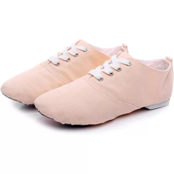 JUODVMP Womens Breathable Canvas Jazz Dance Shoes Lady Latin Yoga Ballroom Dance ShoesModel TJDBFBJSBeige