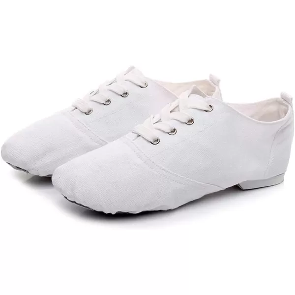 JUODVMP Womens Breathable Canvas Jazz Dance Shoes Lady Latin Yoga Ballroom Dance ShoesModel TJDBFBJSWhite