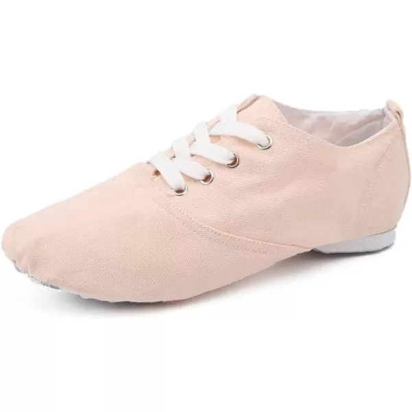 JUODVMP Womens Breathable Canvas Jazz Dance Shoes Lady Latin Yoga Ballroom Dance ShoesModel TJDBFBJSBeige