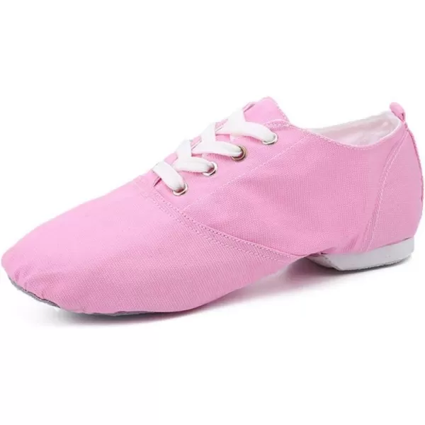 JUODVMP Womens Breathable Canvas Jazz Dance Shoes Lady Latin Yoga Ballroom Dance ShoesModel TJDBFBJSPink