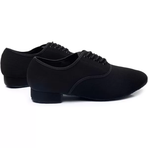 JUODVMP Laceup Professional Latin Dance Shoes Ballroom Modern Jazz Tango Waltz Salsa Leather Shoes for Men Low HeelModel WLL5182Black Suede Sole 25 Cm401