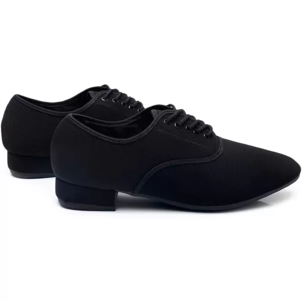 JUODVMP Laceup Professional Latin Dance Shoes Ballroom Modern Jazz Tango Waltz Salsa Leather Shoes for Men Low HeelModel WLL5182Black704suede Sole