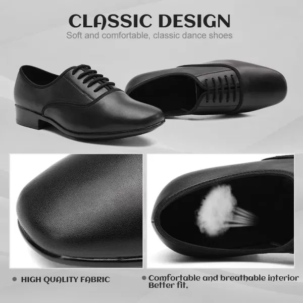 JUODVMP Laceup Professional Latin Dance Shoes Ballroom Modern Jazz Tango Waltz Salsa Leather Shoes for Men Low HeelModel WLL5182Blackrubber Solepu2804