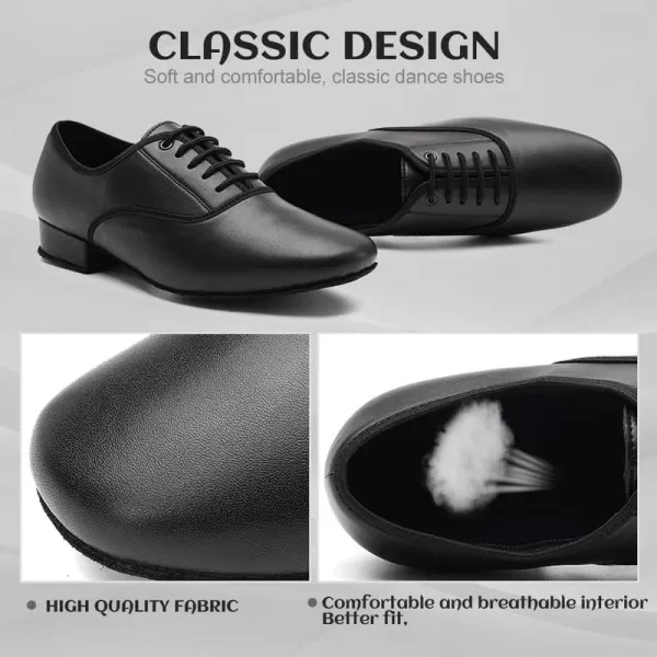 JUODVMP Laceup Professional Latin Dance Shoes Ballroom Modern Jazz Tango Waltz Salsa Leather Shoes for Men Low HeelModel WLL5182Blacksuede Solepu2804