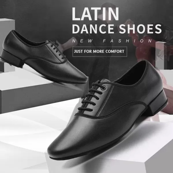 JUODVMP Laceup Professional Latin Dance Shoes Ballroom Modern Jazz Tango Waltz Salsa Leather Shoes for Men Low HeelModel WLL5182Blacksuede Solepu2804