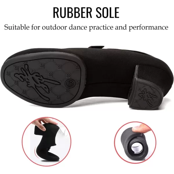 JUODVMP Men amp Women Ballroom Dance Shoes Laceup Latin Modern Salsa Dance Practice Teaching Performance Model 601Black Rubber Split Sole 5 Cm