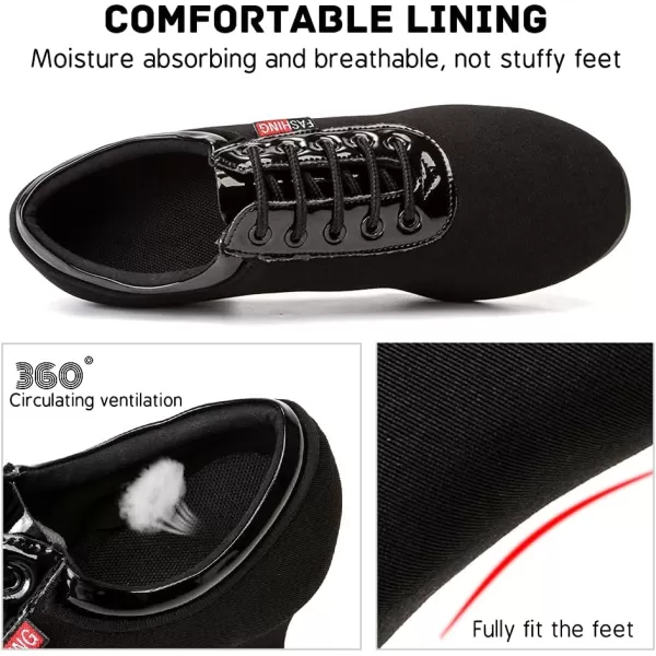 JUODVMP Men amp Women Ballroom Dance Shoes Laceup Latin Modern Salsa Dance Practice Teaching Performance Model 601Black Rubber Split Sole 5 Cm