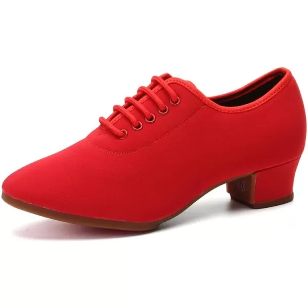 JUODVMP Men amp Women Ballroom Dance Shoes Laceup Latin Modern Salsa Dance Practice Teaching Performance Model 601Red Rubber Full Sole 35 Cmnjbzb