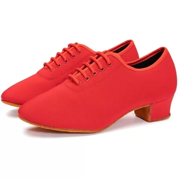JUODVMP Men amp Women Ballroom Dance Shoes Laceup Latin Modern Salsa Dance Practice Teaching Performance Model 601Red Suede Full Sole 35 Cmnjbzb