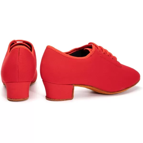 JUODVMP Men amp Women Ballroom Dance Shoes Laceup Latin Modern Salsa Dance Practice Teaching Performance Model 601Red Suede Full Sole 35 Cmnjbzb