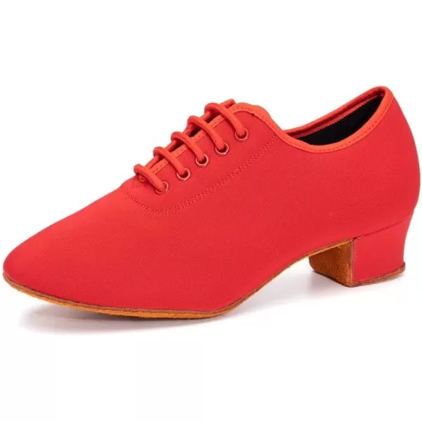 JUODVMP Men amp Women Ballroom Dance Shoes Laceup Latin Modern Salsa Dance Practice Teaching Performance Model 601Red Suede Full Sole 35 Cmnjbzb