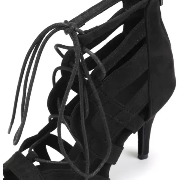 JUODVMP Women Latin Dance Shoes Crossstrap Stiletto Heel Opentoe Ballroom ChaCha Dance Shoes Model YCL552Qjw7208black33 Heelsuede Sole