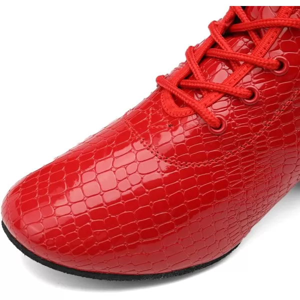 JUODVMP Women amp Men Latin Ballroom Dance Shoes Practice with Laceup Teaching Performance Modern Salsa Dancing BootsModel LHDGBNJBGbstwred2heelsuede Full Sole